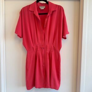 Pink Short-Sleeve Romper Jumpsuit - Women's